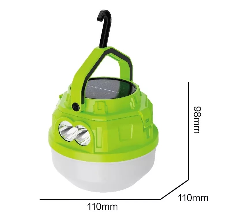 چراغ شارژی خورشیدی کمپینگ مدل HB-V90 ظرفیت ۸۰ وات