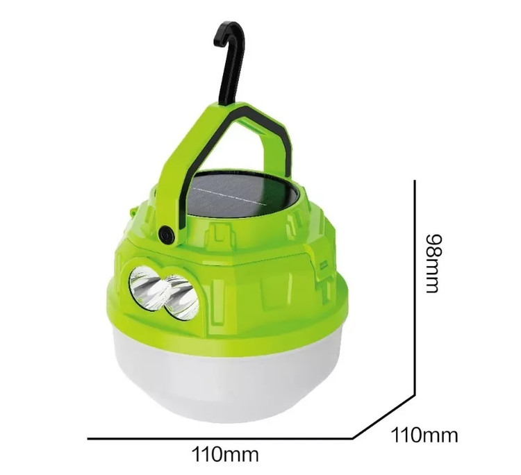 چراغ شارژی خورشیدی کمپینگ مدل HB-V90 ظرفیت ۸۰ وات