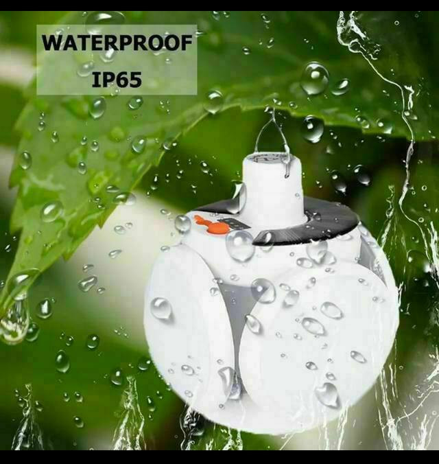 لامپ شارژی ضد آب ۵ پر سولار آویز دار (سایز بزرگ)