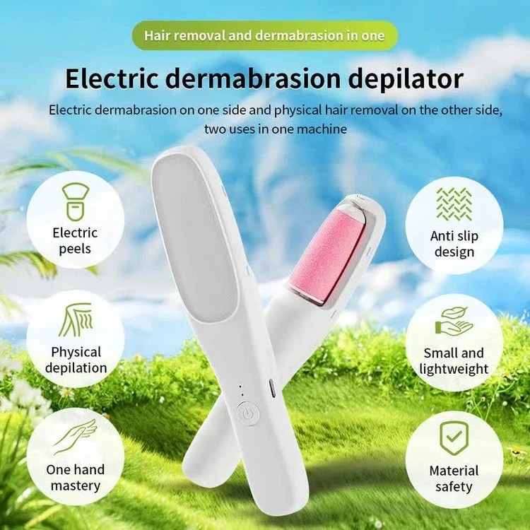 سنگ پا برقی و اپیلاتور موزن نانو کریستال چندکاره ۲ در ۱ | حذف مو و لایه‌برداری پوست