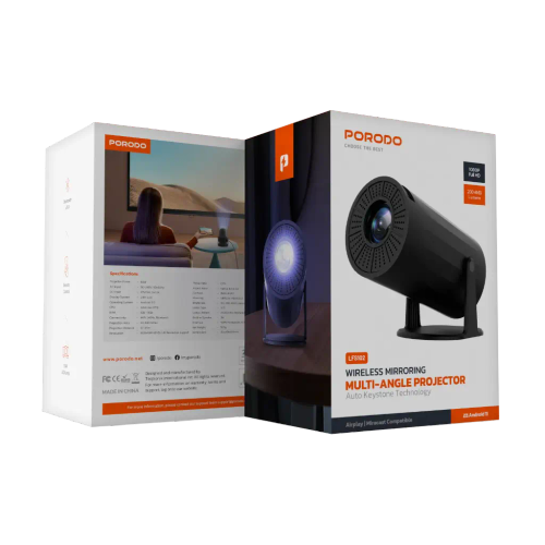 ویدئو پروژکتور پرودو Porodo PD-LFST102 فول HD 1080P با پشتیبانی 4K